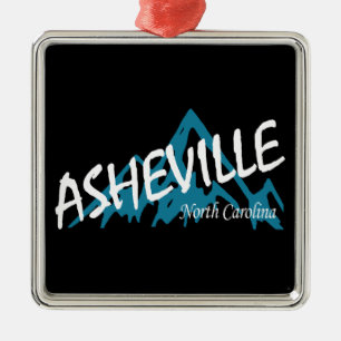 Asheville North Carolina Mountains Metal Tree Decoration