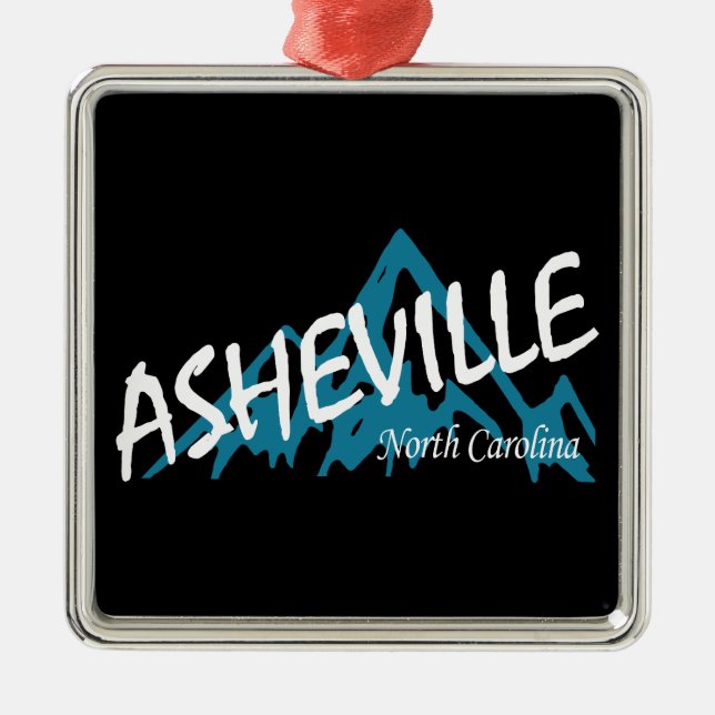 Asheville North Carolina Mountains Metal Tree Decoration (Front)