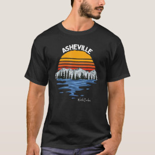 Asheville North Carolina NC Retro Sunset T-Shirt