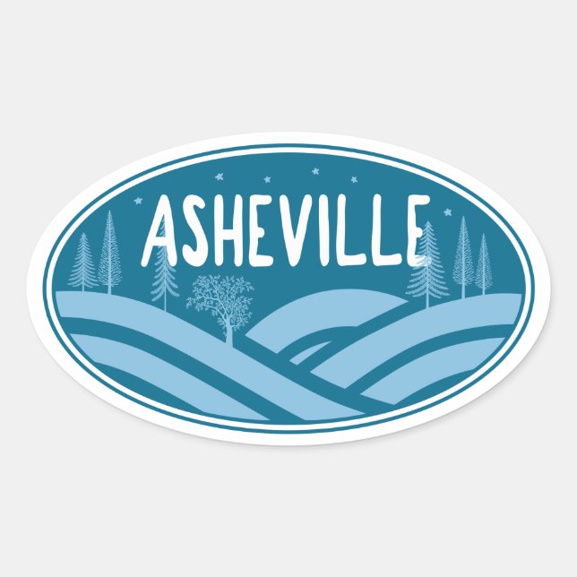 Asheville North Carolina Outdoors Oval Sticker (Front)