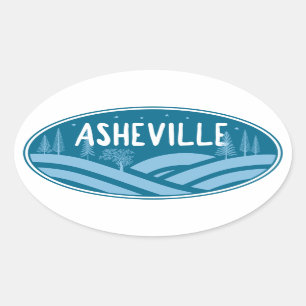 Asheville North Carolina Outdoors Oval Sticker