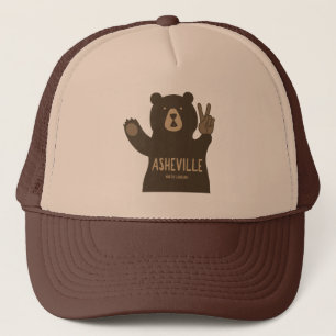 Asheville North Carolina Peace Bear Trucker Hat