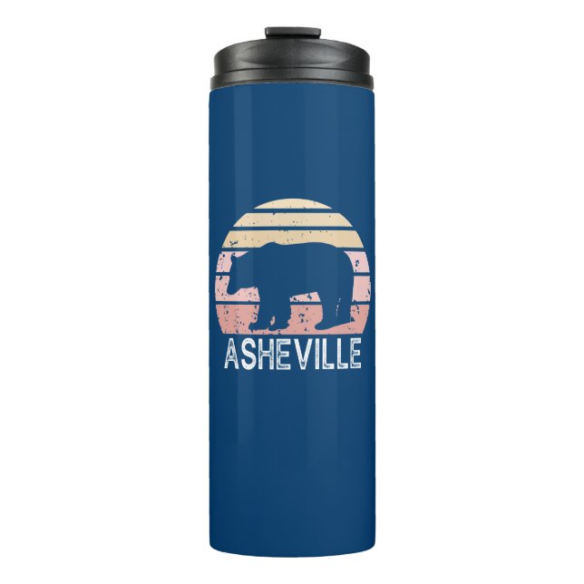 Asheville North Carolina Retro Bear Thermal Tumbler (Front)