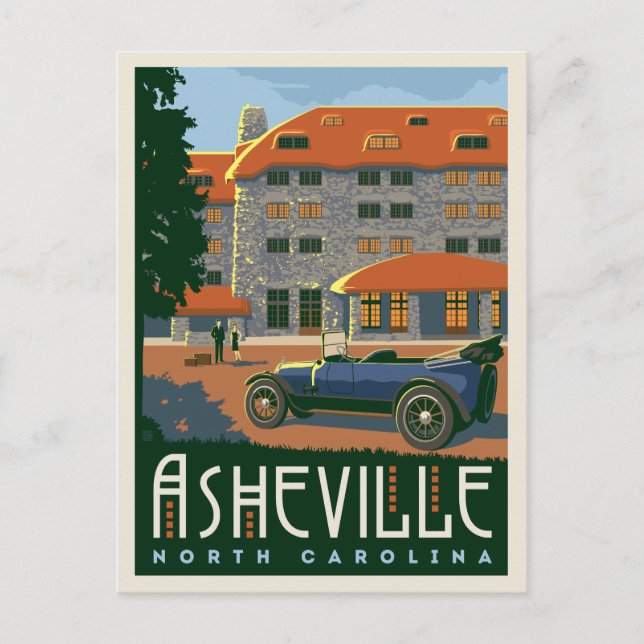Asheville, North Carolina | Save the Date Announcement Postcard (Front)