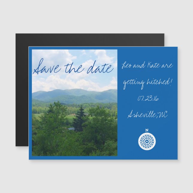 Asheville North Carolina Save the Date Magnet (Front/Back)