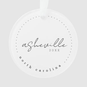 Asheville North Carolina Travel USA Simple  Ornament