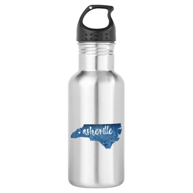 Asheville North Carolina Wood Grain 532 Ml Water Bottle (Front)