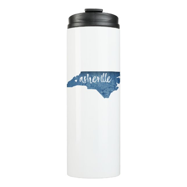 Asheville North Carolina Wood Grain Thermal Tumbler (Front)