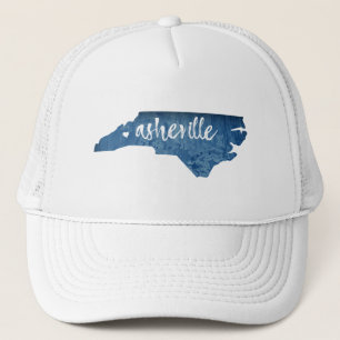 Asheville North Carolina Wood Grain Trucker Hat