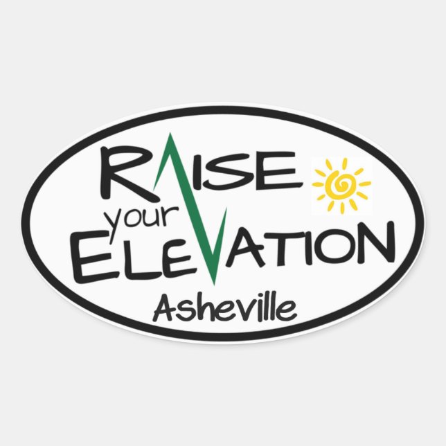 Asheville - Raise Your Elevation - Oval Sticker (Front)