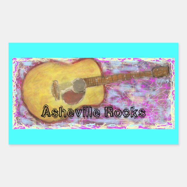 Asheville Rocks Rectangular Sticker (Front)