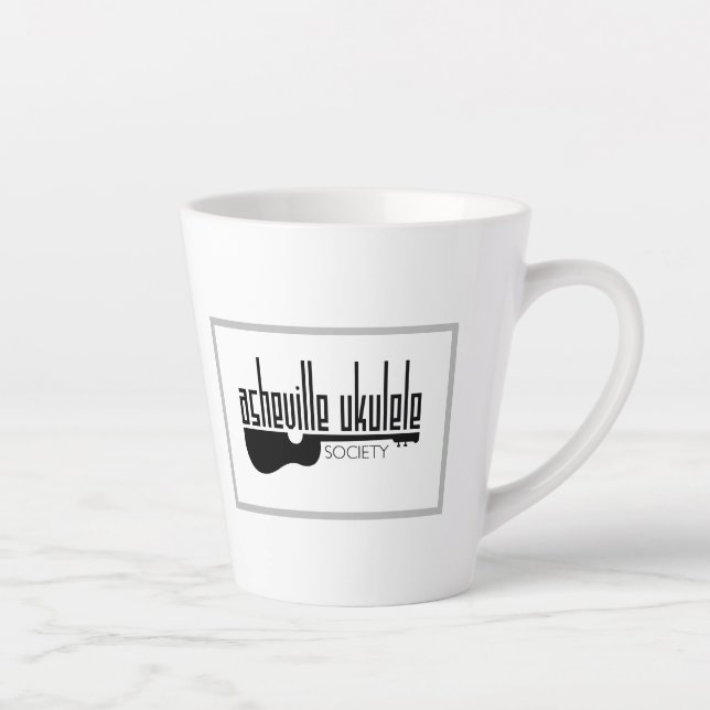 Asheville Ukulele Society Logo Latte Mug (Right)