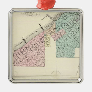 Ashland and Menomonie, Wis Metal Tree Decoration
