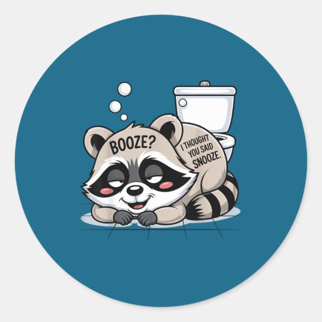 Ashland Liquor Bandit Raccoon Funny  Classic Round Sticker (Front)