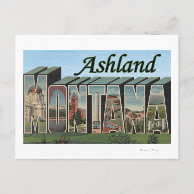 Ashland, Montana - Large Letter Scenes Postcard (Front)