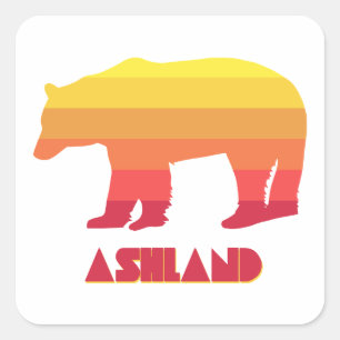 Ashland Oregon Rainbow Bear Square Sticker
