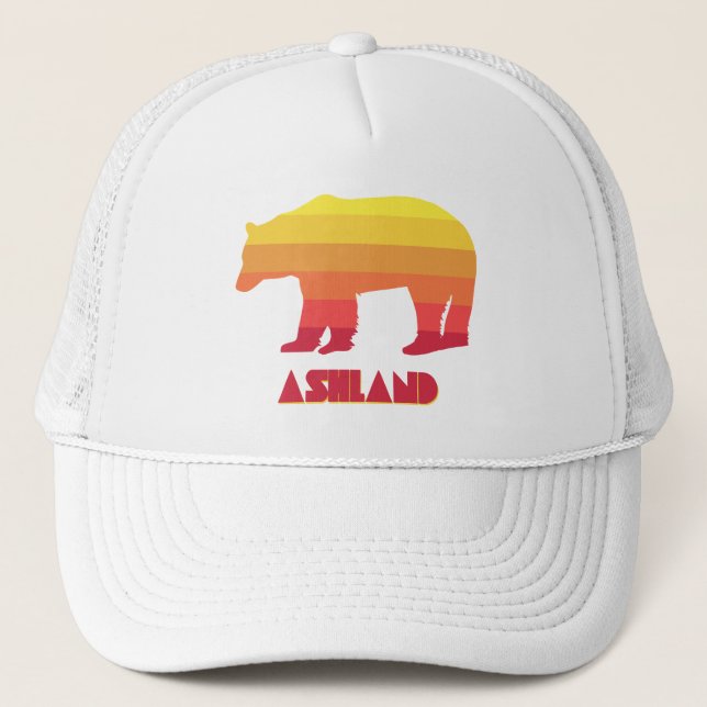Ashland Oregon Rainbow Bear Trucker Hat (Front)