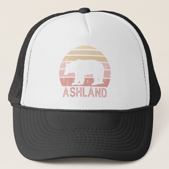 Ashland Oregon Retro Bear Trucker Hat (Front)