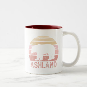 Ashland Oregon Retro Bear Two-Tone Coffee Mug