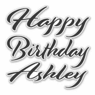 Ashley Name Vorname black Sticker Geburtstag
