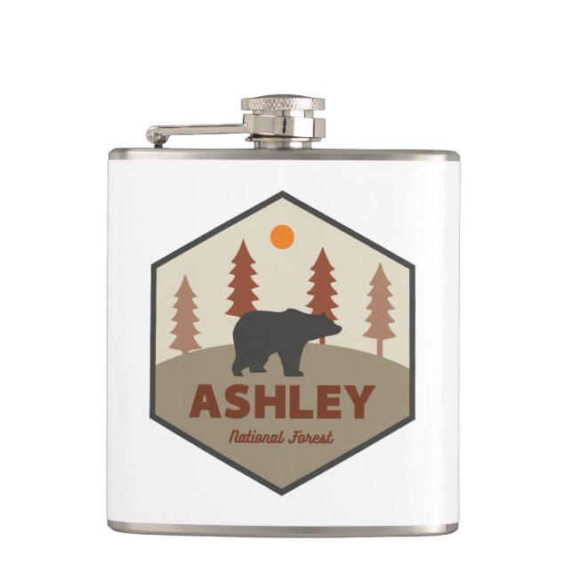 Ashley National Forest Bear Hip Flask (Front)