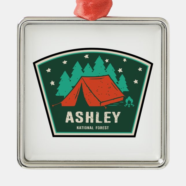 Ashley National Forest Camping Metal Tree Decoration (Front)