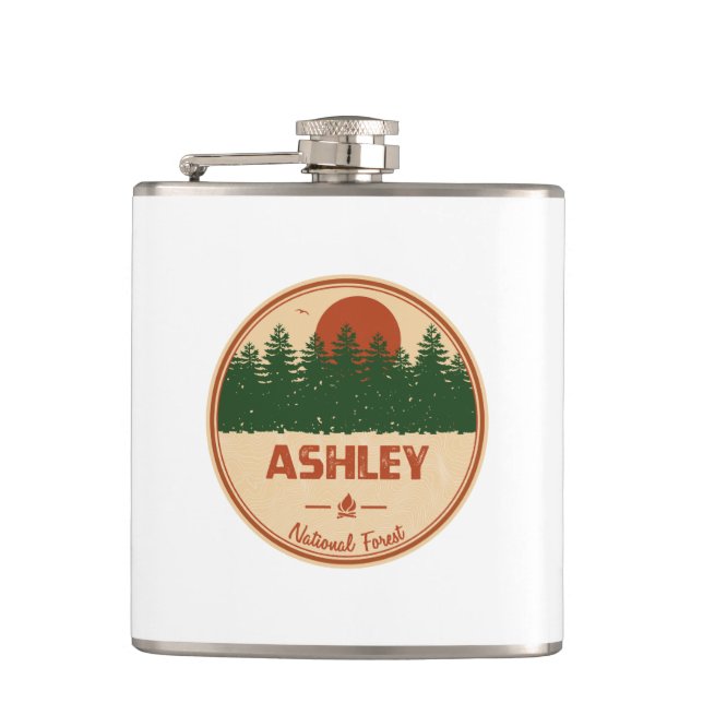 Ashley National Forest Hip Flask (Front)