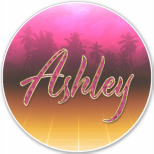 Ashley Vorname Name golden pink Aufkleber Sticker