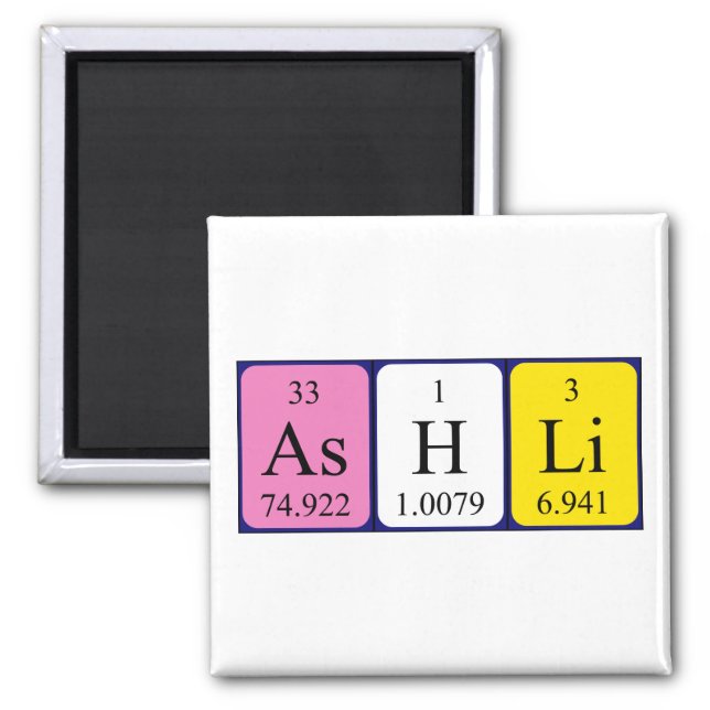 Ashli periodic table name magnet (Front)