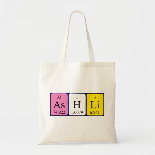 Ashli periodic table name tote bag (Front)
