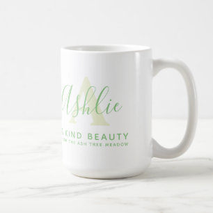 Ashlie name meaning and monogram A green text Coffee Mug