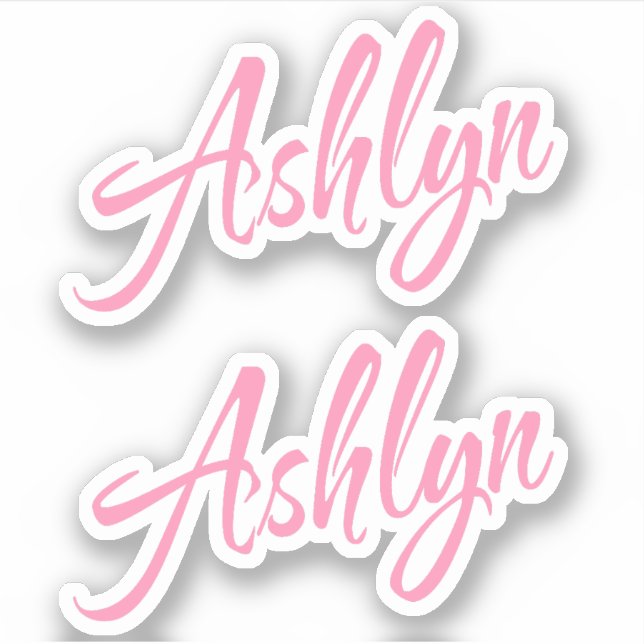 Ashlyn Decorative Name in Pink x2 Sticker (Front)