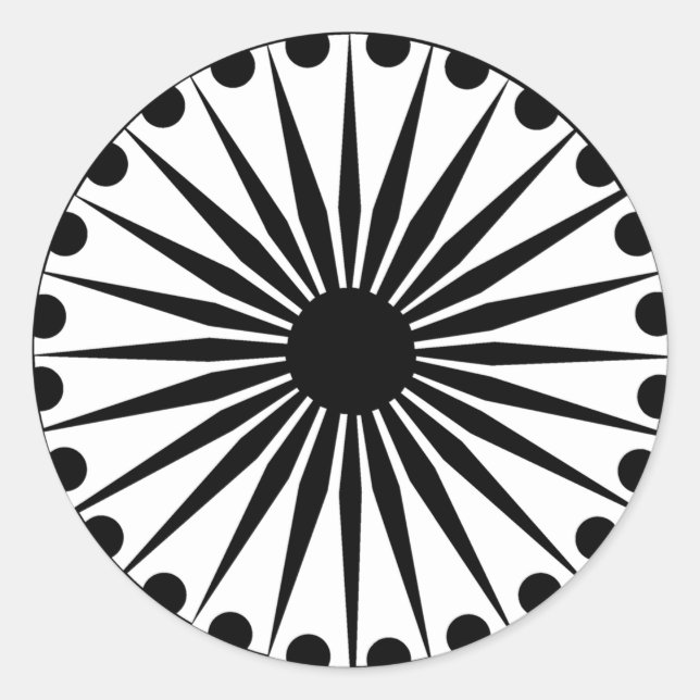 Ashoka Chakra Classic Round Sticker (Front)