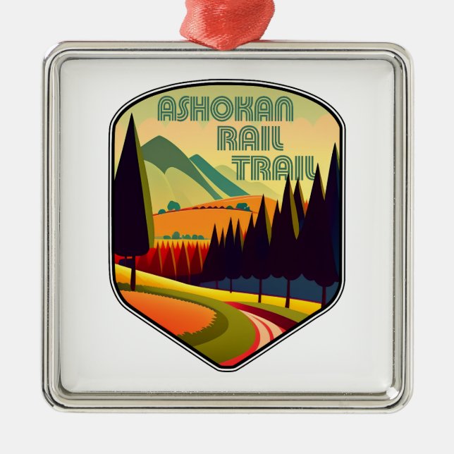 Ashokan Rail Trail New York Colours Metal Tree Decoration (Front)