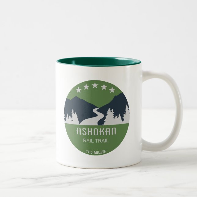 Ashokan Rail Trail New York Two-Tone Coffee Mug (Right)