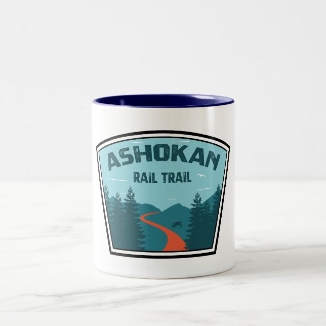 Ashokan Rail Trail New York Two-Tone Coffee Mug (Center)