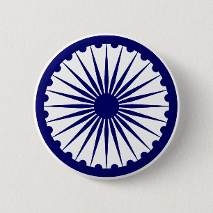 Ashoka's Dharma Chakra 6 Cm Round Badge