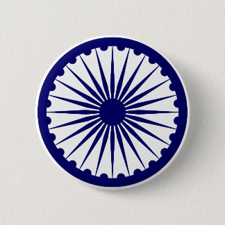 Ashoka's Dharma Chakra 6 Cm Round Badge