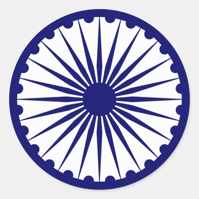 Ashoka's Dharma Chakra Classic Round Sticker (Front)