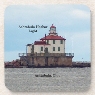 Ashtabula Harbor Light set of 6 plastic coasters