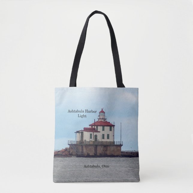 Ashtabula Harbour Light all over tote bag (Front)
