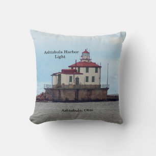 Ashtabula Harbour Light square pillow