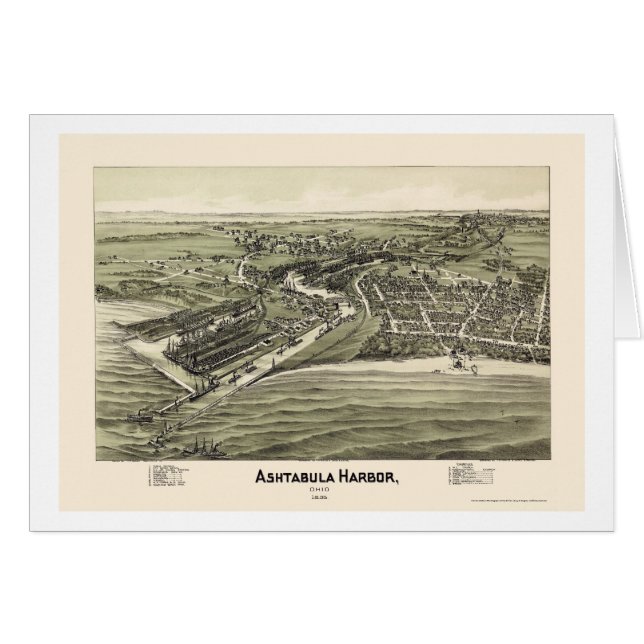 Ashtabula Harbour, OH Panoramic Map - 1896 (Front Horizontal)
