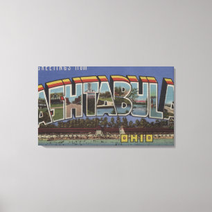 Ashtabula, Ohio - Large Letter Scenes Canvas Print