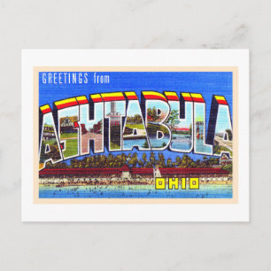Ashtabula Ohio OH Vintage Large Letter Postcard