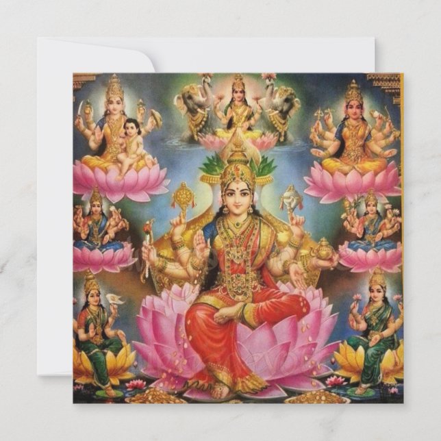 Ashtalakshmi - Eight forms of Lakshmi Invitation (Front)
