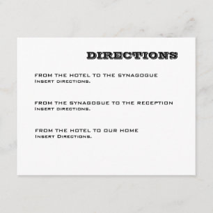 Ashton Bar Mitzvah Directions Card