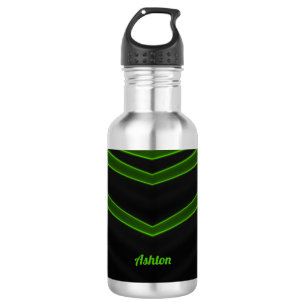 ASHTON Black and Fluoro Green Water Bottle