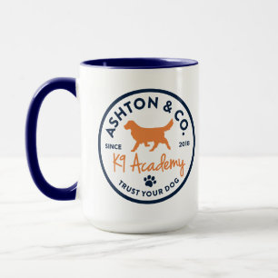 Ashton & Co. K9 Academy 15 oz. 2c. Navy Circle Mug