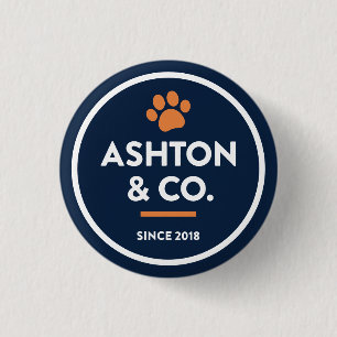Ashton & Co. K9 Academy 2c Paw Dark 3 Cm Round Badge